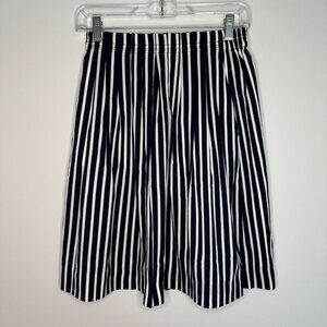 J.CREW Skirt 0 Blue White Stripe Knee Length Pullon Lined
